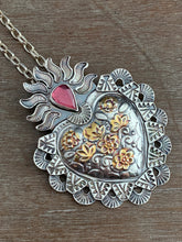Load image into Gallery viewer, Garnet Sacred Heart pendant
