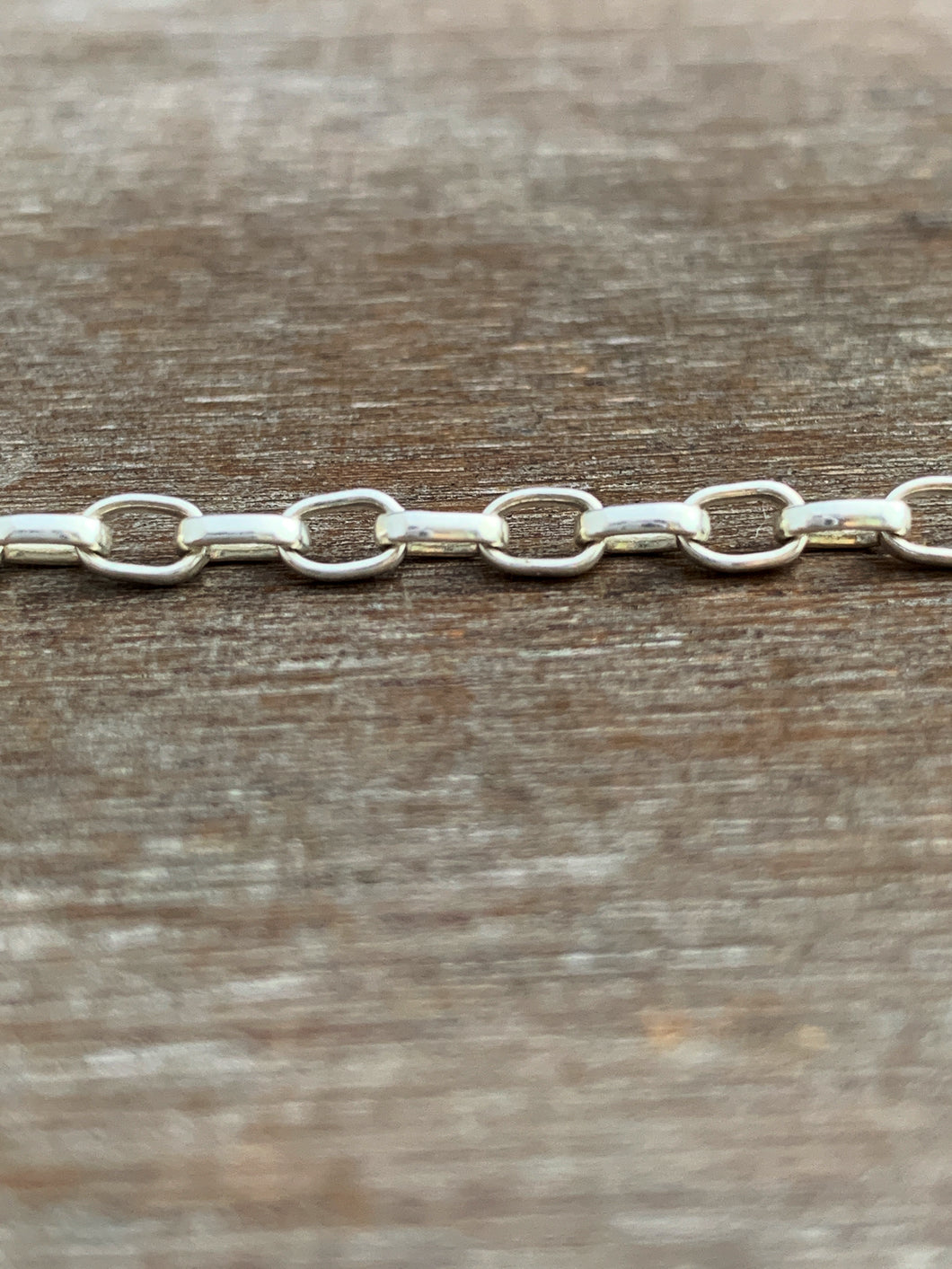 Add a chain to a necklace, Medium sterling chain, 3.2mm Oval Rolo Chain