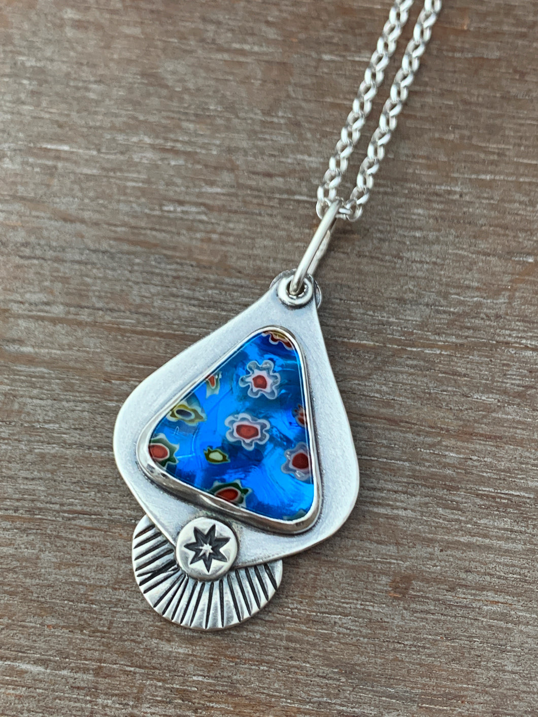 Millefiori glass pendant