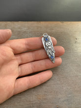 Load image into Gallery viewer, Owl pendant - kyanite and labradorite
