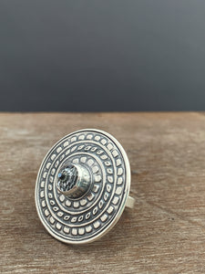 Vintage Crystal Shield Ring Size 9