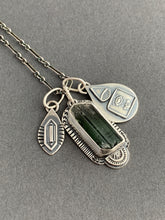 Load image into Gallery viewer, Green tourmaline crystal charm necklace
