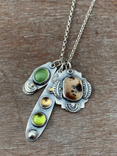 Load image into Gallery viewer, Montana Agate, Serpentine, and Peridot Charm Set
