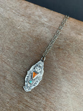 Load image into Gallery viewer, Owl pendant #4 - Hessonite Garnet and Amazonite
