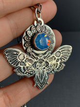 Load image into Gallery viewer, Moth pendant with vintage Swarovski Crystal
