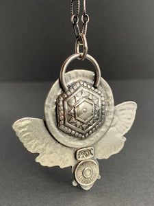 Silver Moth pendant