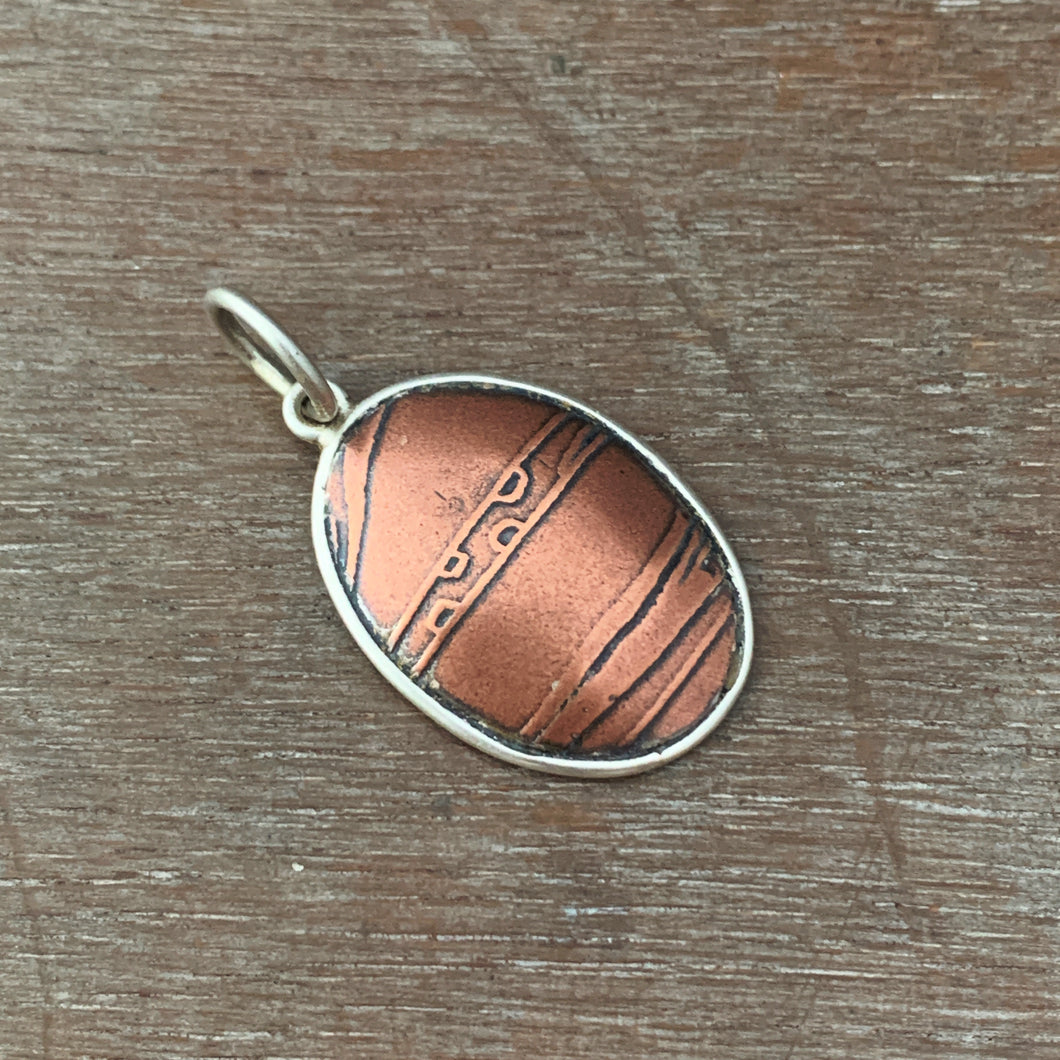Etched Copper Pendant - Small Size