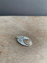 Load image into Gallery viewer, Sterling silver and bronze drop eye pendant
