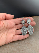 Load image into Gallery viewer, Our Lady of Guadalupe and moonstone earrings
