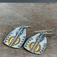 Load image into Gallery viewer, Keum Boo Patterned Shield Earrings
