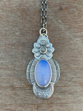 Load image into Gallery viewer, Opalite glass moon pendant
