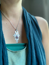 Load image into Gallery viewer, Owl pendant #10 - Ruby Citrine and Rainbow moonstone
