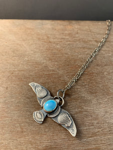 Bird pendant with Lavender turquoise