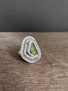 Green tourmaline slice ring.