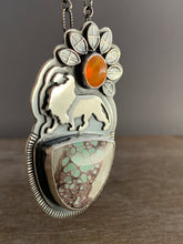 Load image into Gallery viewer, Lion with Lucin Variscite and a fire opal
