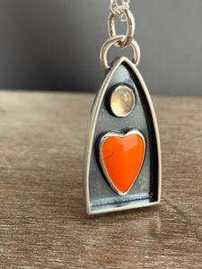Orange Rosarita Sacred Heart Pendant