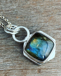 Labradorite double sided pendant