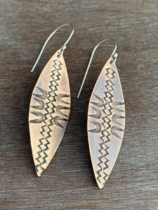 Stamped bronze earrings