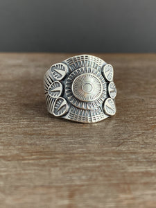 Sun and feather ring size 9