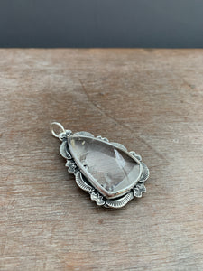 Large Quartz pendant with 34” chain as requested