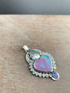 Aura Opal Sacred Heart pendant