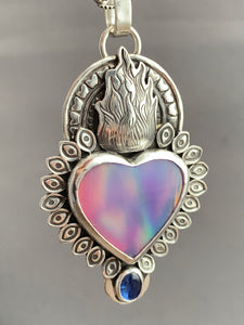 Aura Opal Sacred Heart pendant