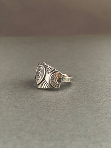 Small size 6.5 Sacred symbol shield  ring