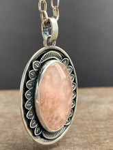 Load image into Gallery viewer, Rose Quartz double sided dragon egg medallion
