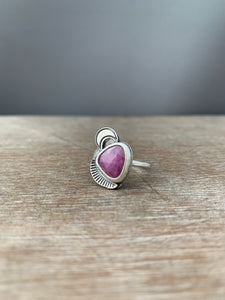 Pink sapphire with moon accent size 7.5