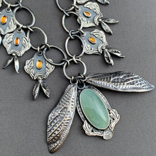 Load image into Gallery viewer, Cicada Wing and Lilac Pod Elaborate Necklace
