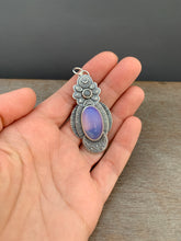 Load image into Gallery viewer, Opalite glass moon pendant
