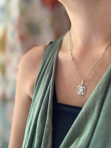 White moonstone charm necklace