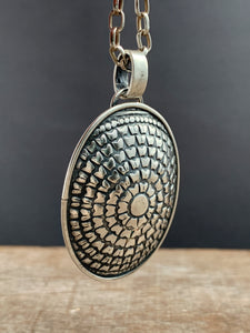 Opalite double sided dragon egg medallion