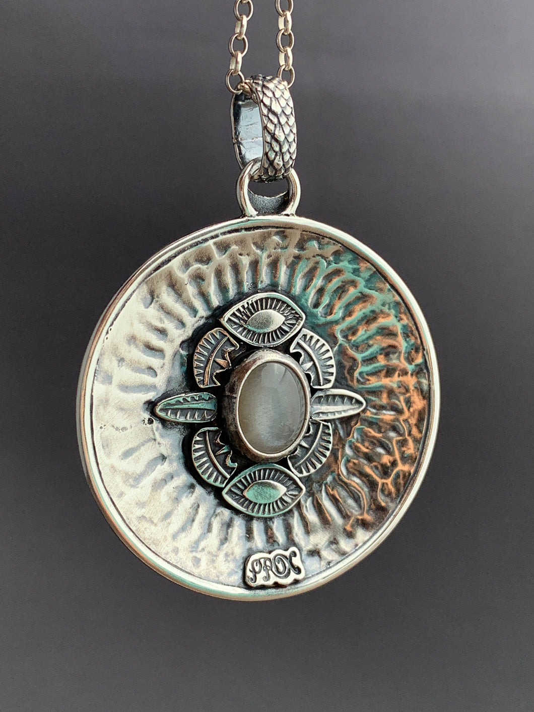 Moonstone double sided medallion