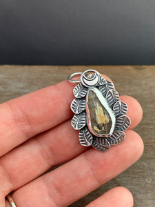 Rutilated Quartz Shard pendant