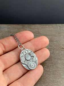 Sterling silver Antler pendant