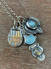 Load image into Gallery viewer, Peruvian blue opal, aquamarine, and labaradorite charms
